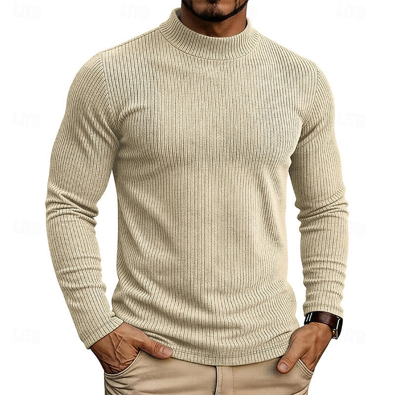 Ribbed Mock-Neck Top