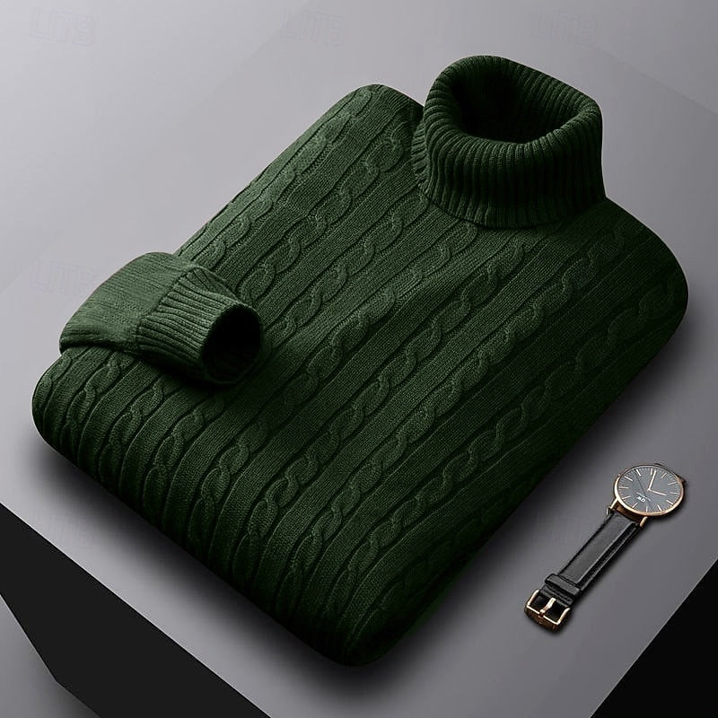 Cable Knit Turtleneck Sweater