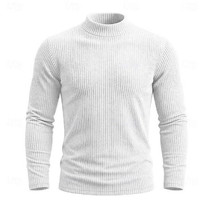 Ribbed Mock-Neck Top