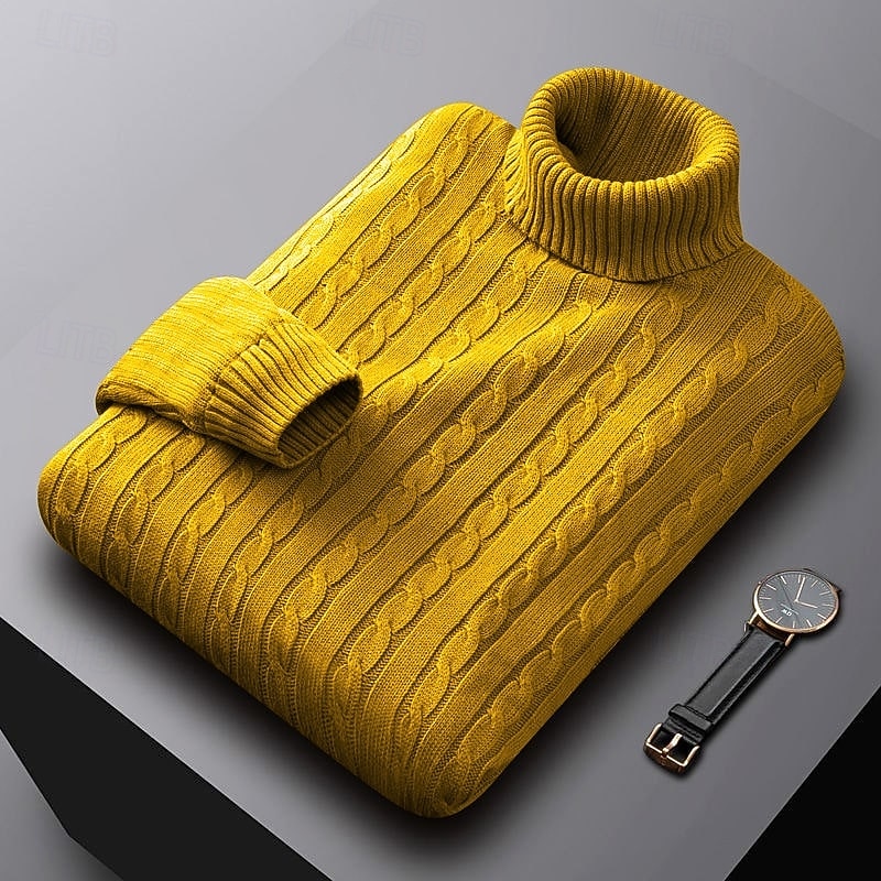 Cable Knit Turtleneck Sweater