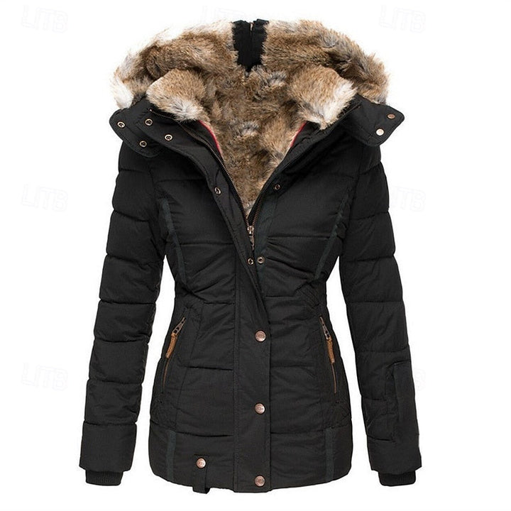 Fur-Trimmed Hooded Winter Jacket