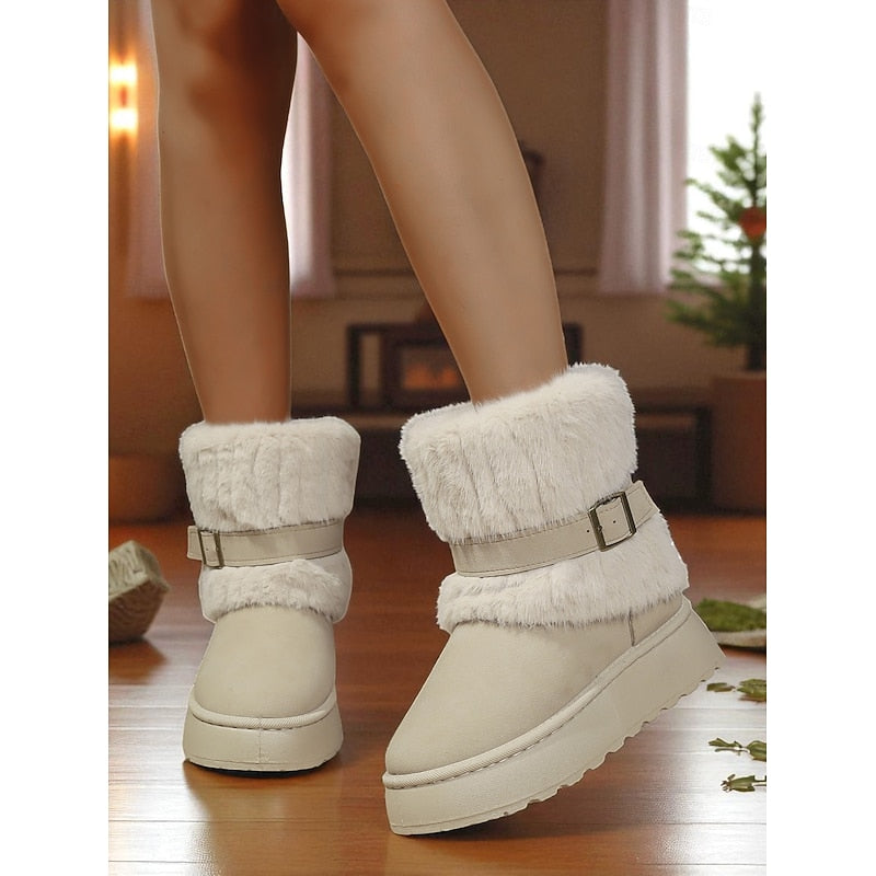 Cozy Fur-Trimmed Snow Boots