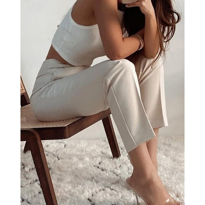 High-Waisted Tailored Pants