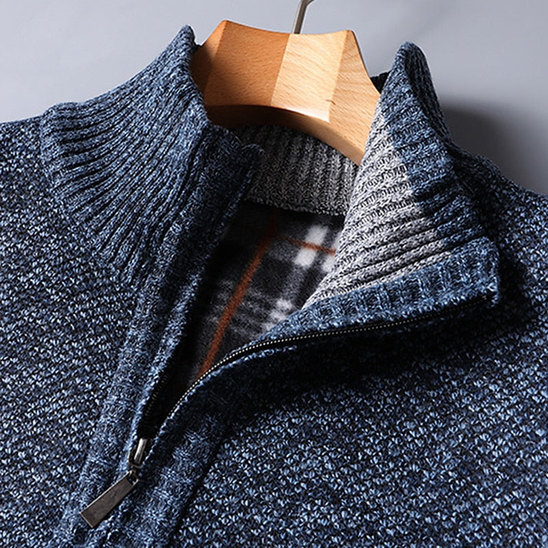 Quarter-Zip Stand Collar Sweater