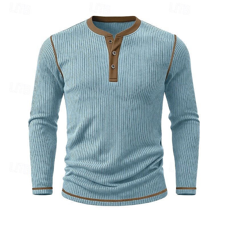 Ribbed Henley Shirt