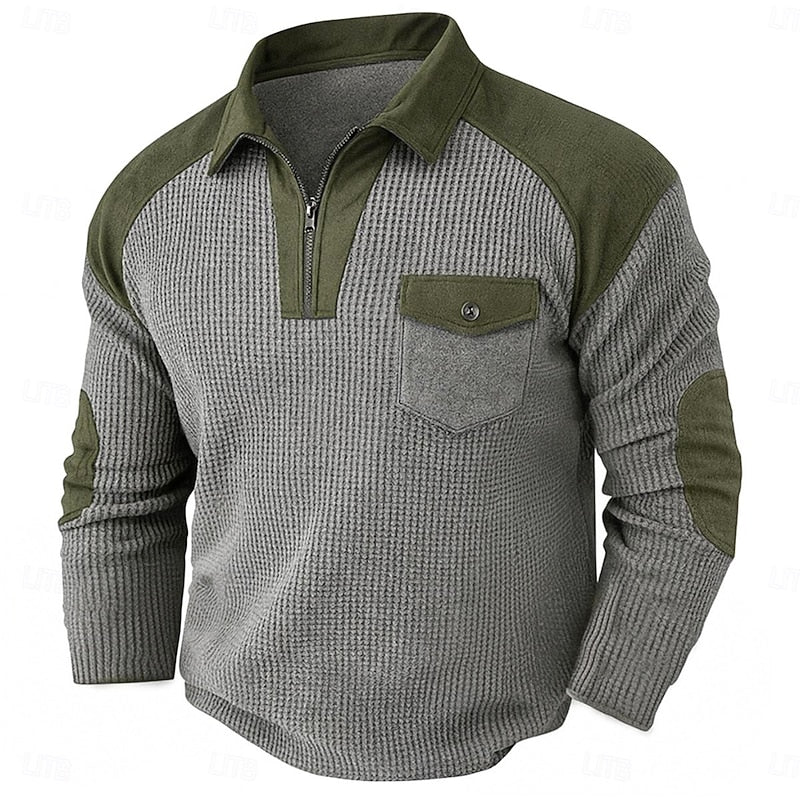 Quarter-Zip Textured Sweater
