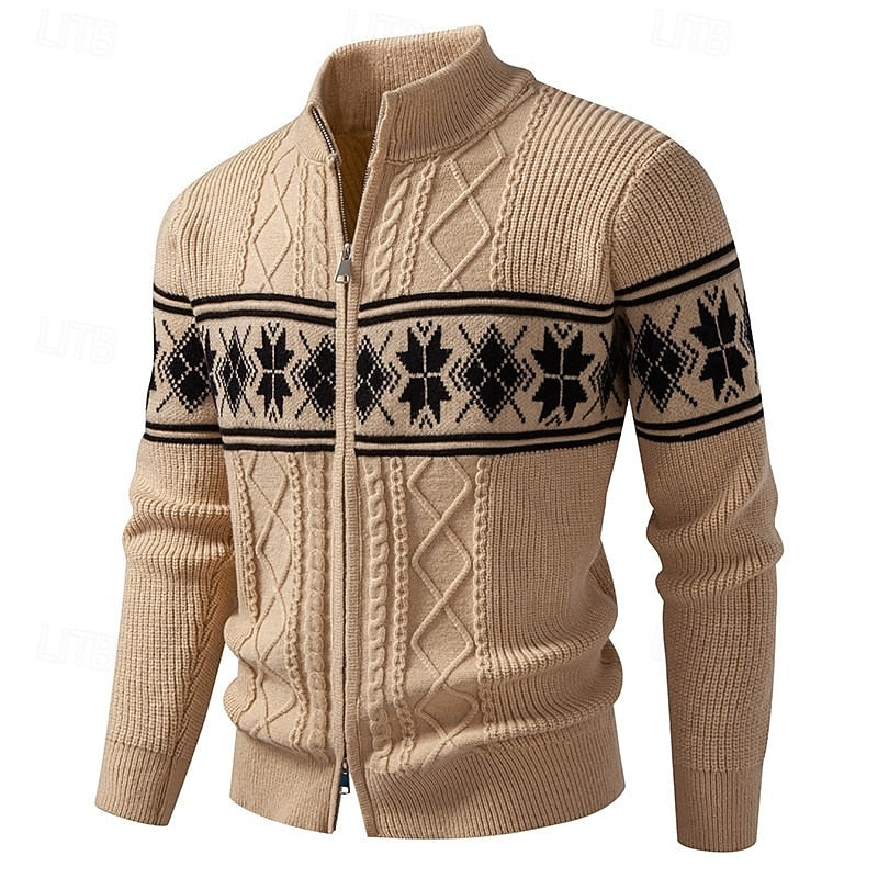 Fair Isle Zip Cardigan