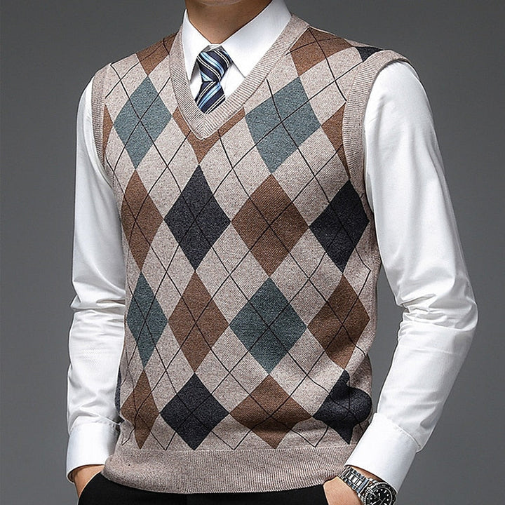 Argyle V-Neck Sweater Vest