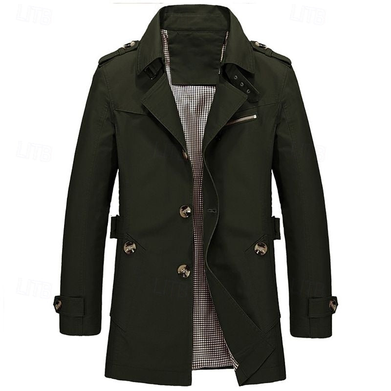 Refined Single-Breasted Trench Coat