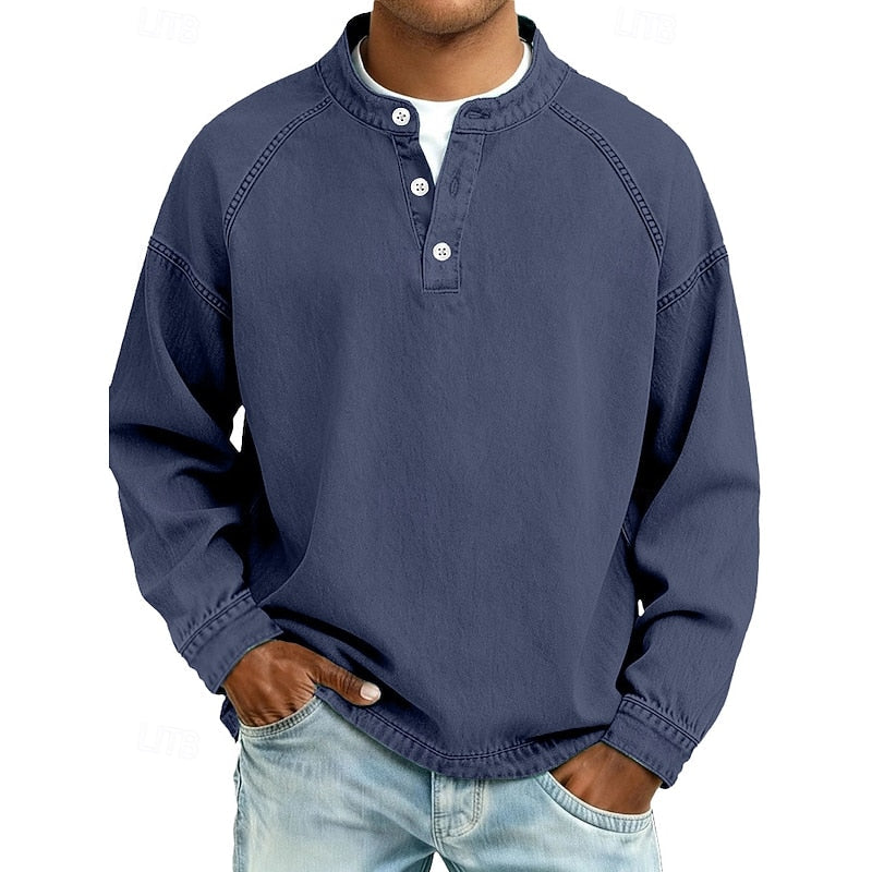 Vintage Washed Henley Shirt