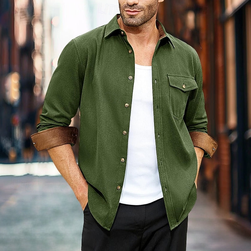 Rugged Button-Front Overshirt