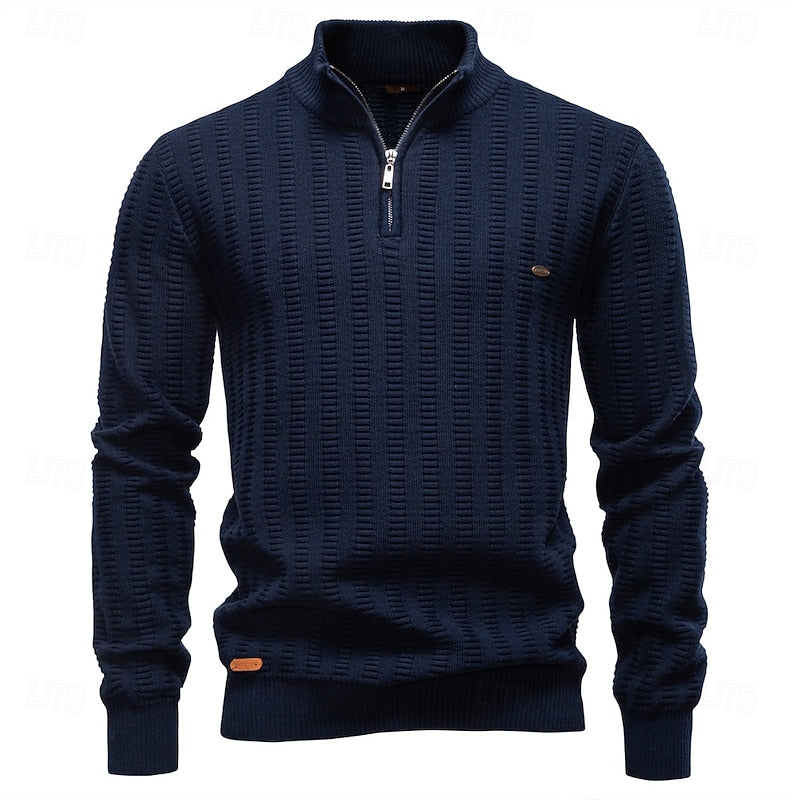 Textured Half-Zip Sweater