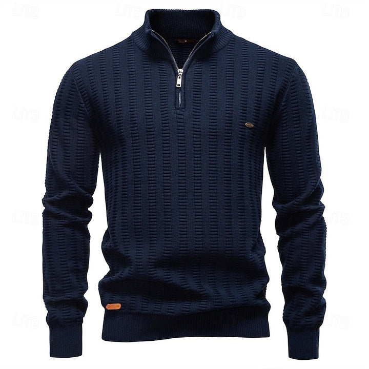 Textured Half-Zip Sweater