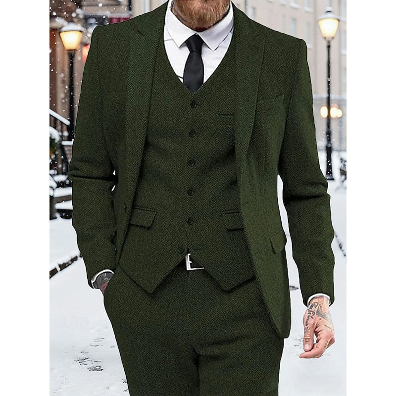 Refined Three-Piece Suit Set