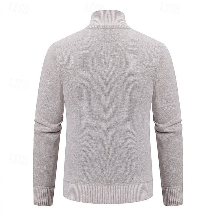 Textured Zip-Up Cardigan