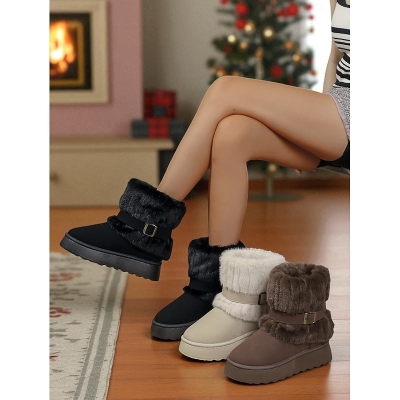 Cozy Fur-Trimmed Snow Boots