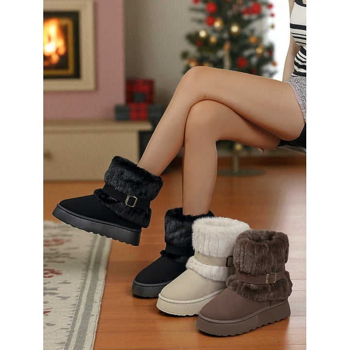Cozy Fur-Trimmed Snow Boots