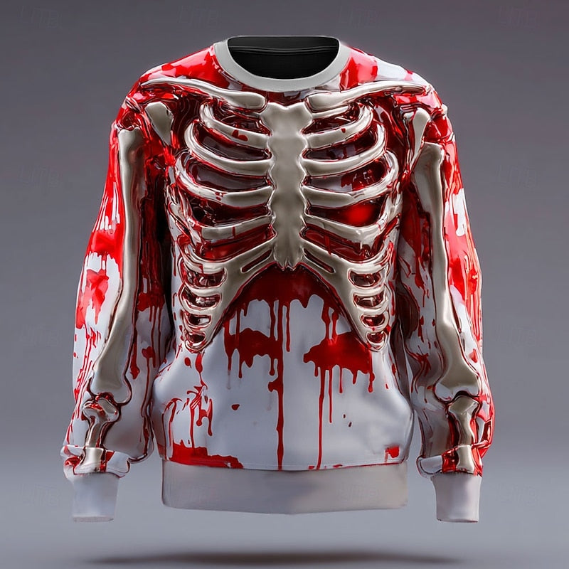 Halloween Skeleton Crew Neck Sweatshirt