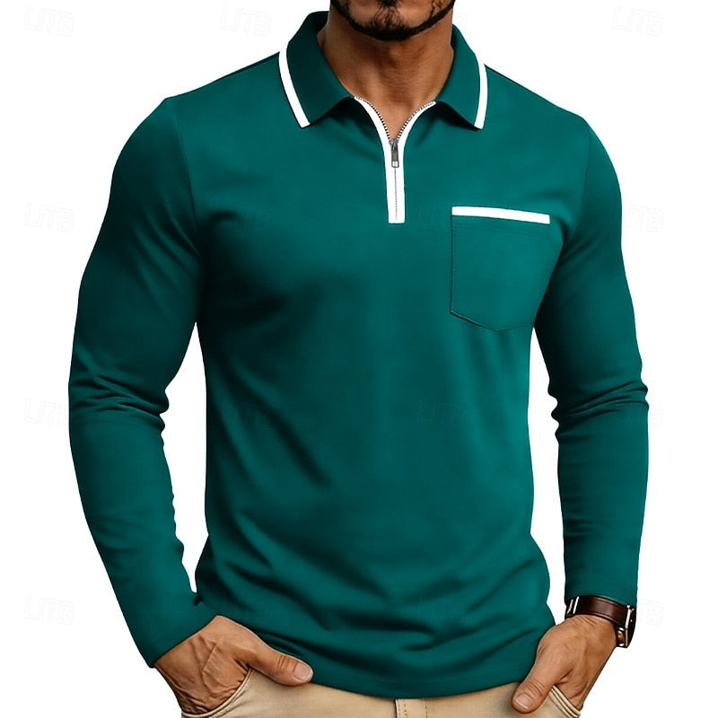 Refined Quarter-Zip Polo Shirt