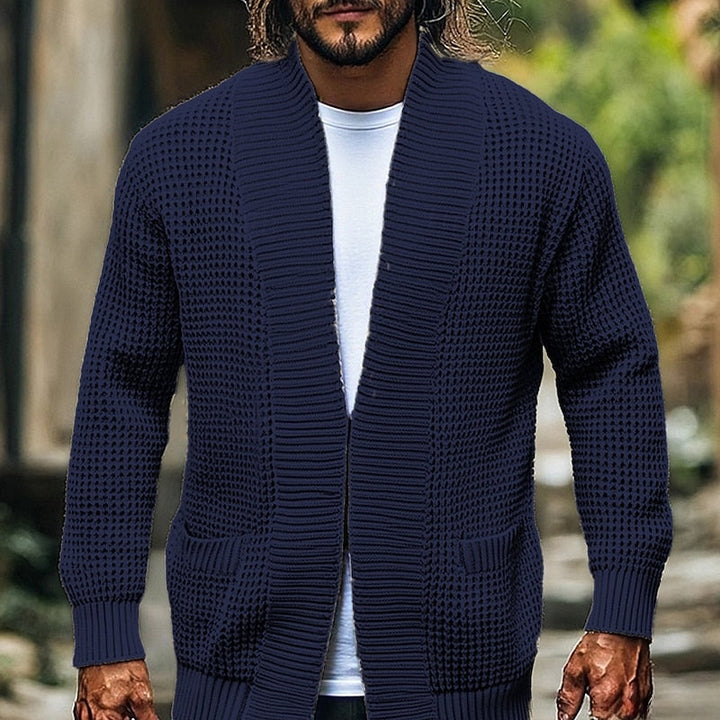 Textured Open-Front Cardigan
