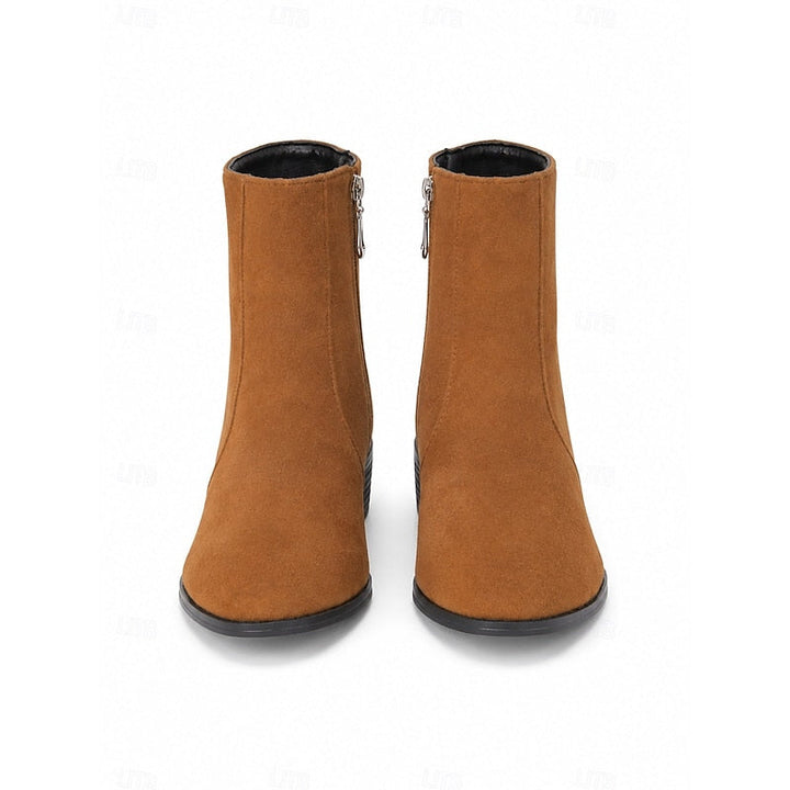 Side-Zip Block Heel Ankle Boots