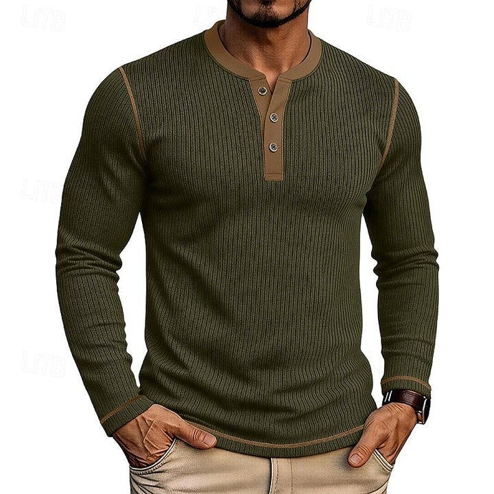 Ribbed Henley Shirt