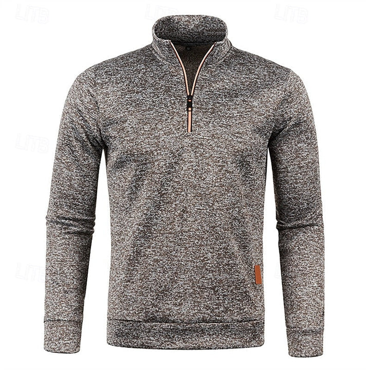 Quarter-Zip Textured Pullover Sweater