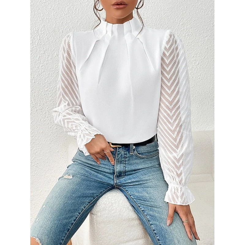 Elegant High-Neck Blouse