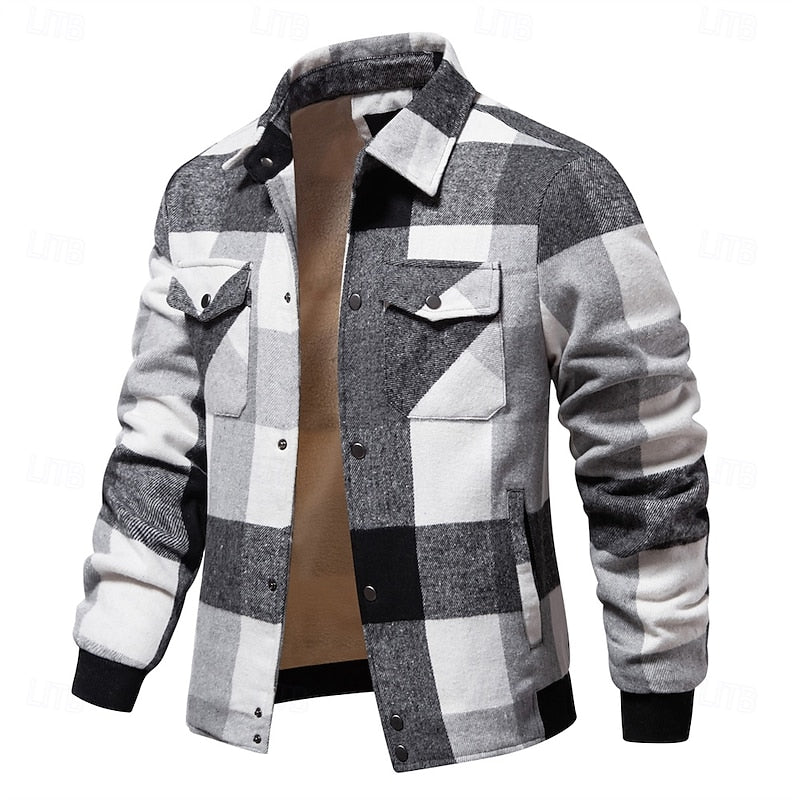 Rugged Plaid Shirt Jacket
