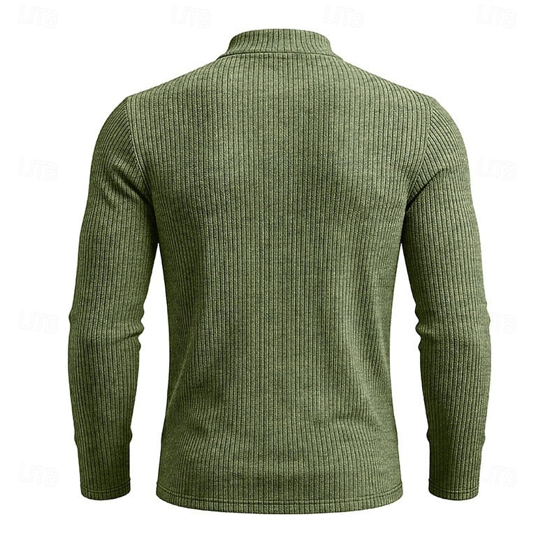 Ribbed Mock-Neck Top