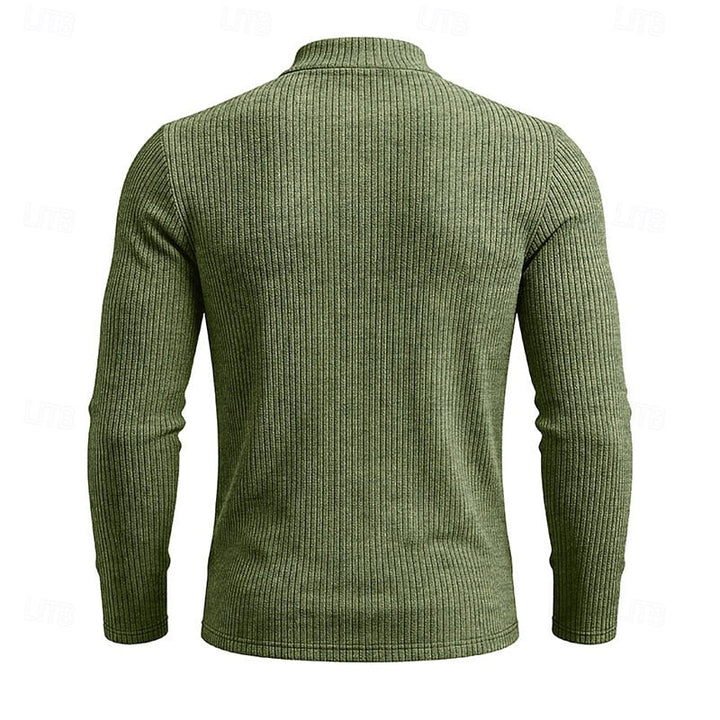 Ribbed Mock-Neck Top