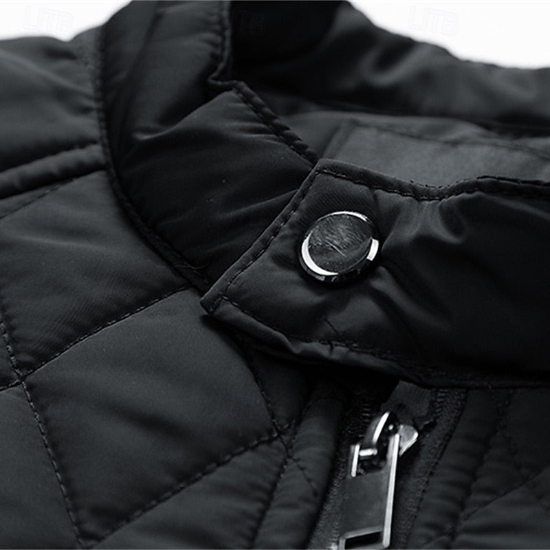 Quilted Stand-Collar Jacket