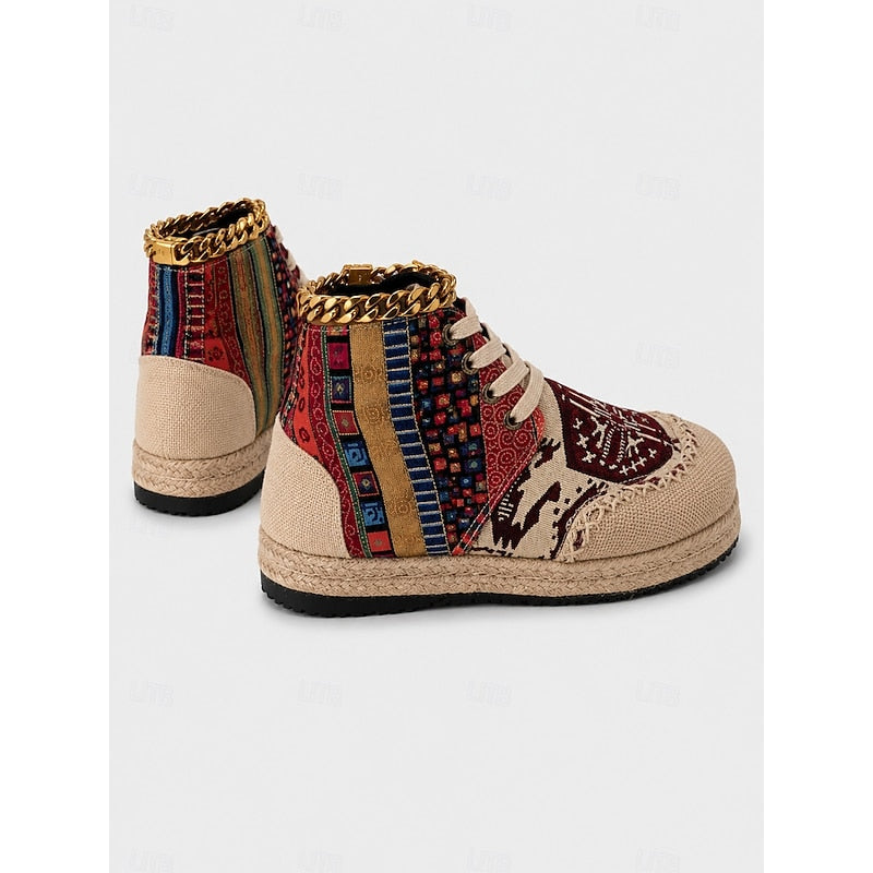 Boho Patterned High-Top Sneakers