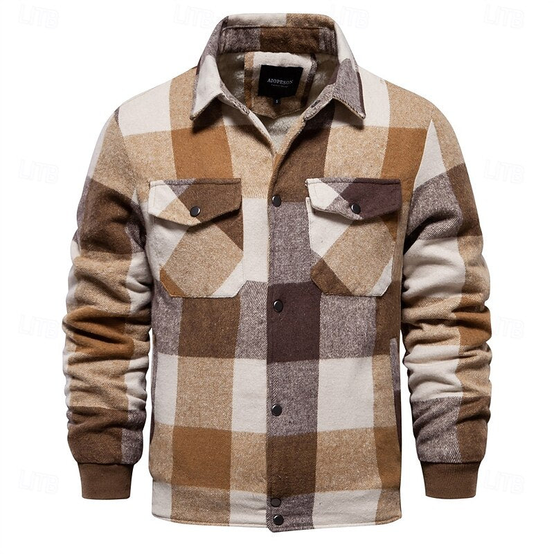 Rugged Plaid Shirt Jacket