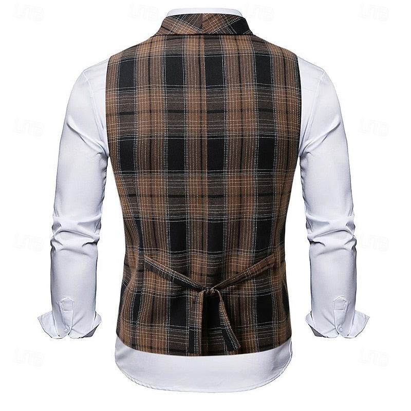 Refined Plaid Vest