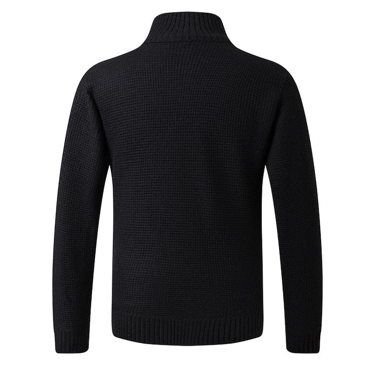 Zip-Front Stand Collar Cardigan