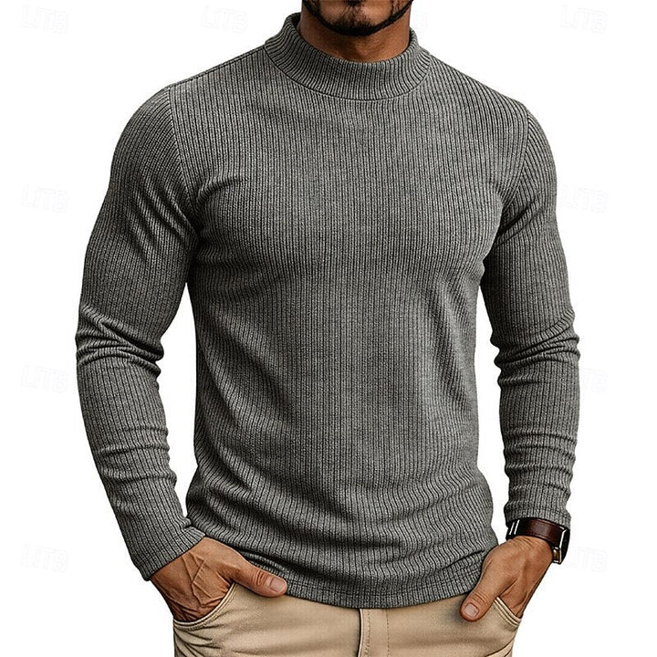 Ribbed Mock-Neck Top