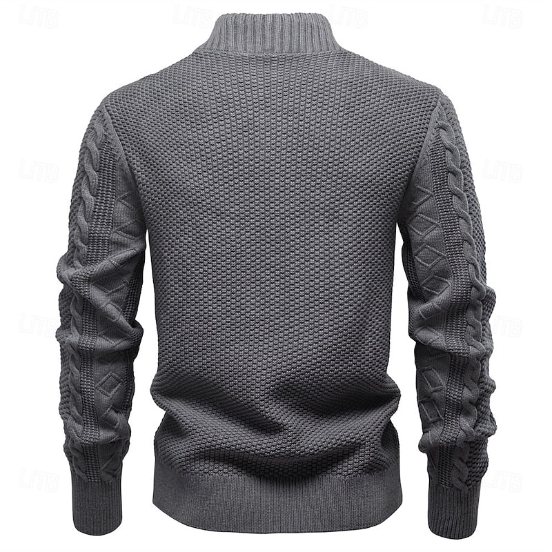 Textured Zip-Up Cardigan