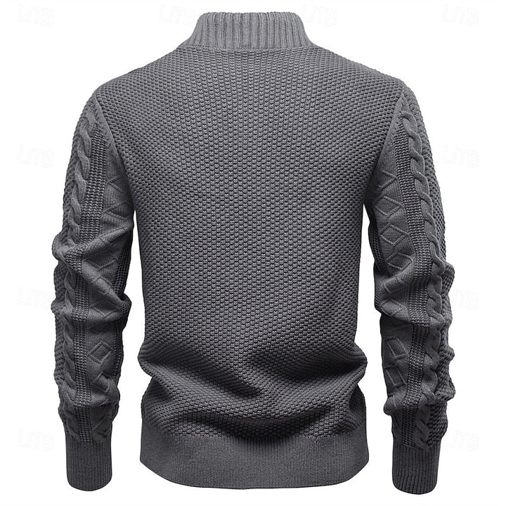 Textured Zip-Up Cardigan