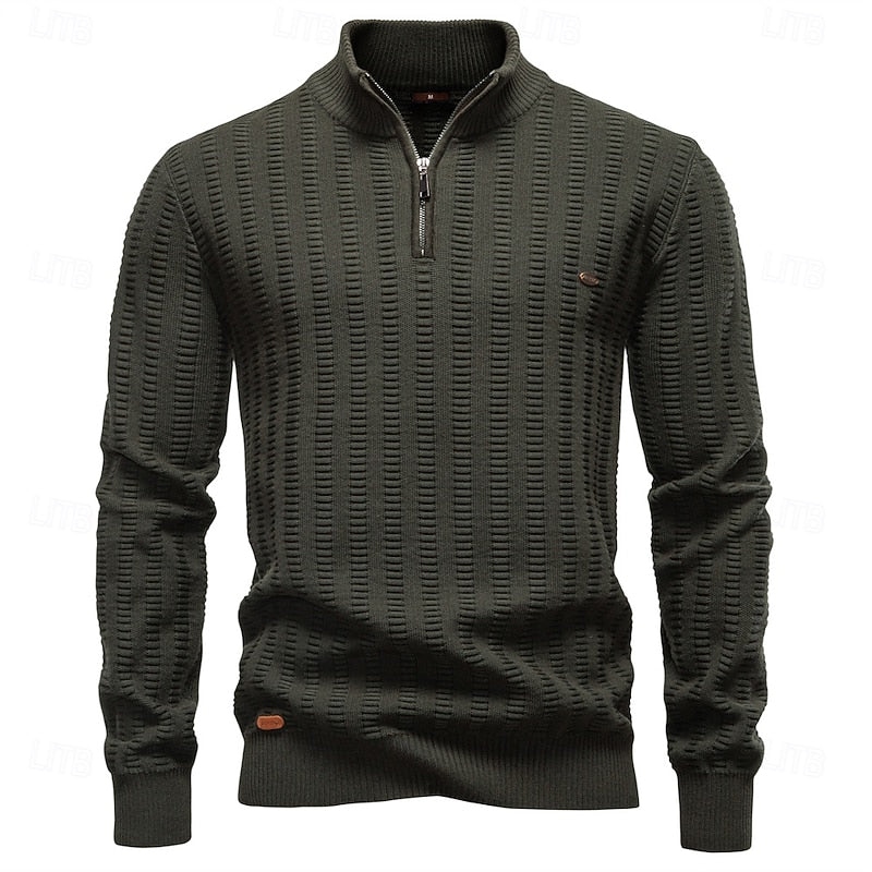 Textured Half-Zip Sweater