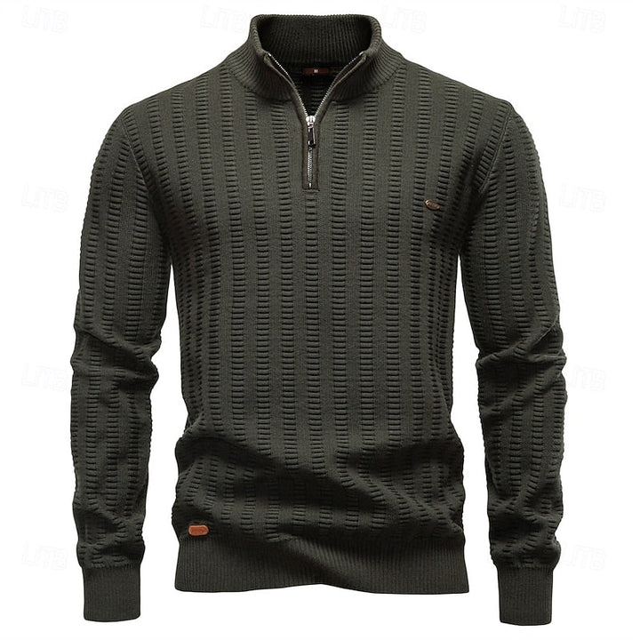 Textured Half-Zip Sweater