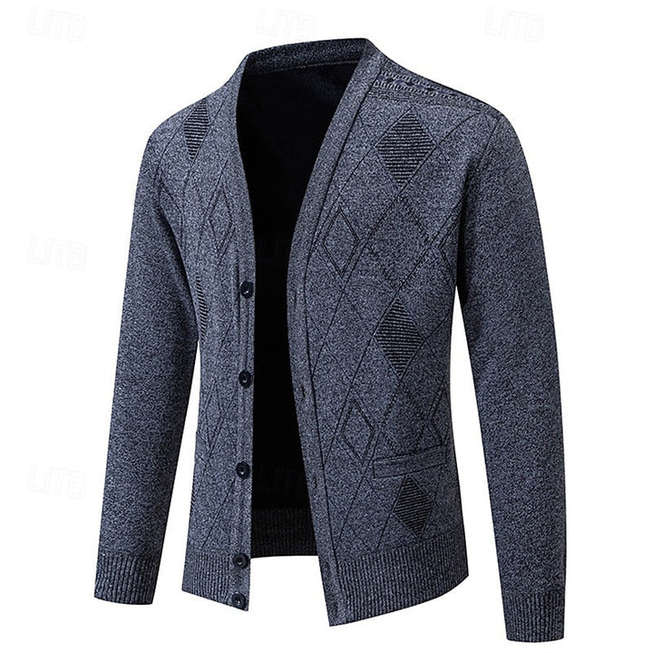 Refined Argyle Cardigan