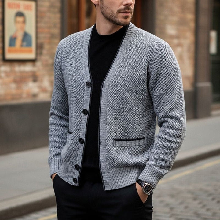 Button-Front V-Neck Cardigan