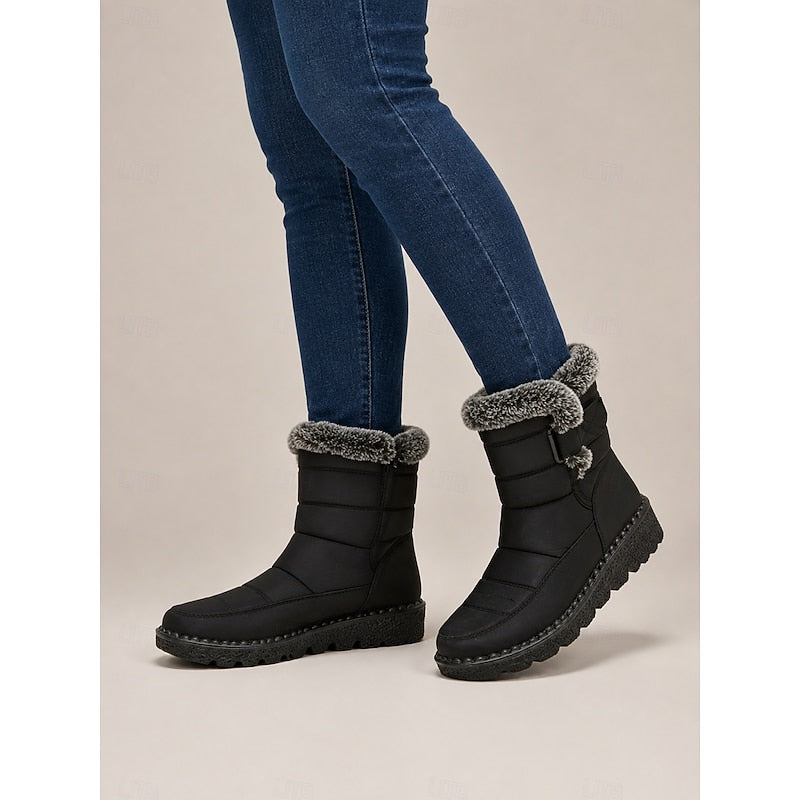 Cozy Fur-Trimmed Winter Snow Boots