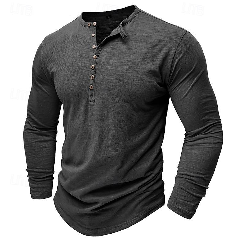 Classic Long-Sleeve Henley Shirt