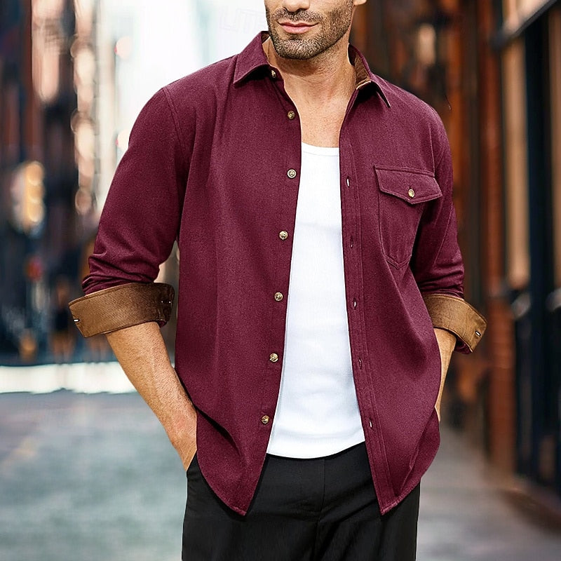 Rugged Button-Front Overshirt