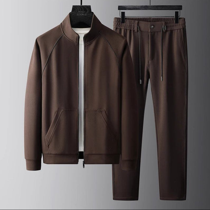 Athletic Tracksuit Set: Zip-Up Jacket and Pants