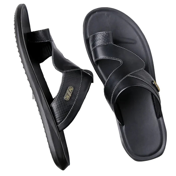 Men’s Dual Strap Slide Sandals with Toe Loop