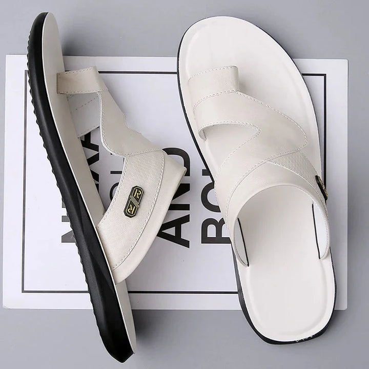 Men’s Dual Strap Slide Sandals with Toe Loop