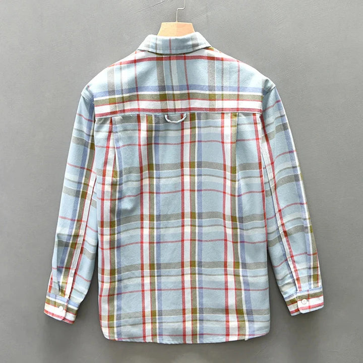 Men’s Long Sleeve Plaid Button-Up Shirt